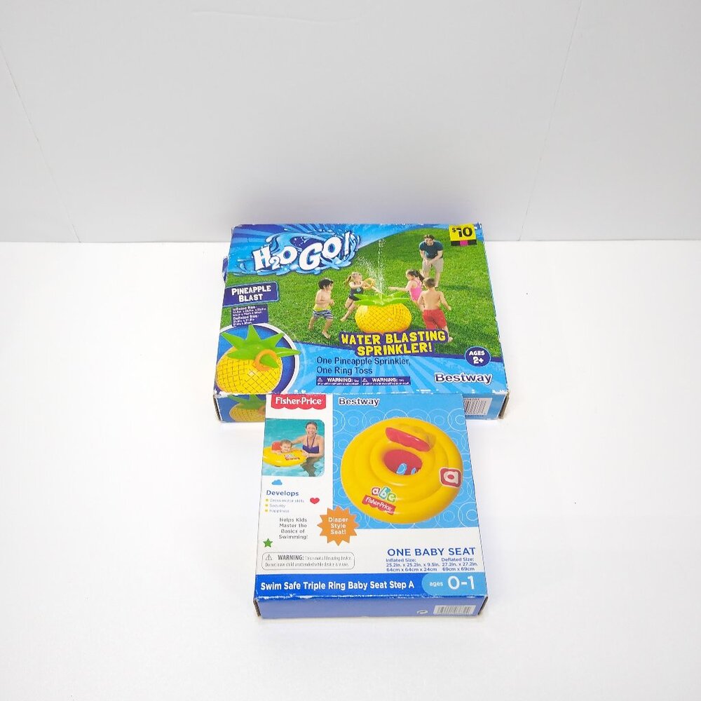 Best Way H20 Go! Water Blasting pineapple Sprinkler & Baby Seat Floaty NWT